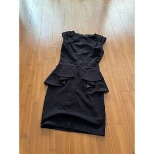 Ted Baker Judia Peplum Sleeveless Black Mini Dress Women's 2 XS
